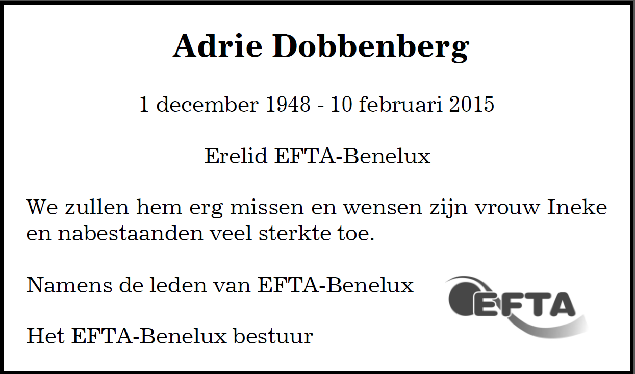 In Memoriam Adrie Dobbenberg